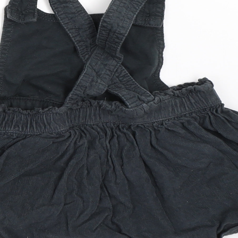 F&F Girls Grey  Corduroy Pinafore/Dungaree Dress  Size 12-18 Months