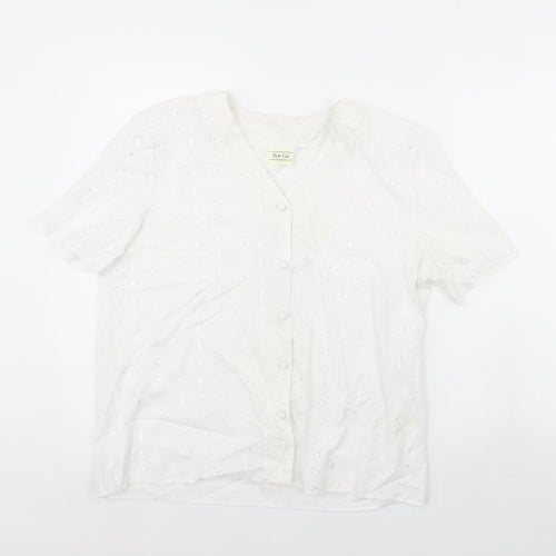 Style cut Womens White   Basic Button-Up Size 14