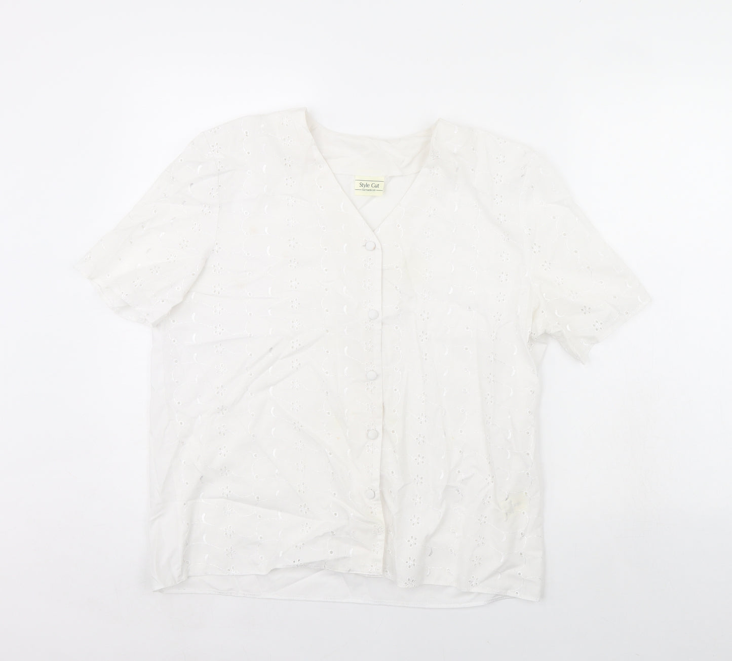 Style cut Womens White   Basic Button-Up Size 14
