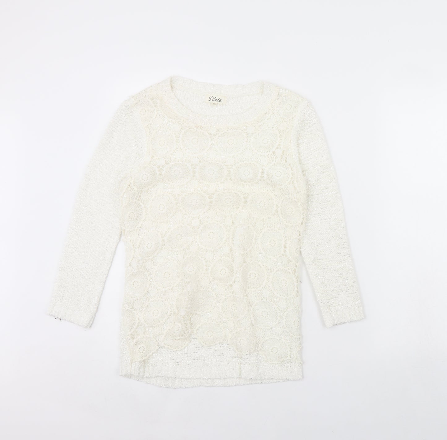Dixie Womens White   Pullover Jumper Size S