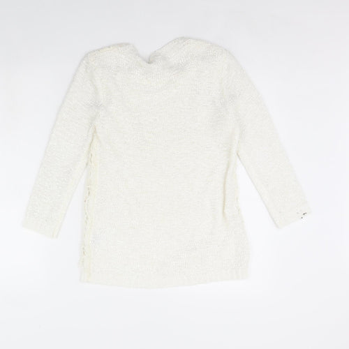 Dixie Womens White   Pullover Jumper Size S