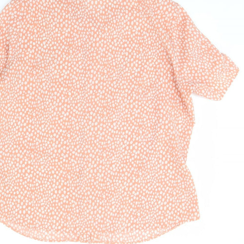 m&s Womens Pink Polka Dot  Basic Button-Up Size 14