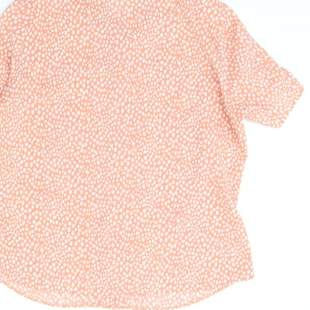 m&s Womens Pink Polka Dot  Basic Button-Up Size 14