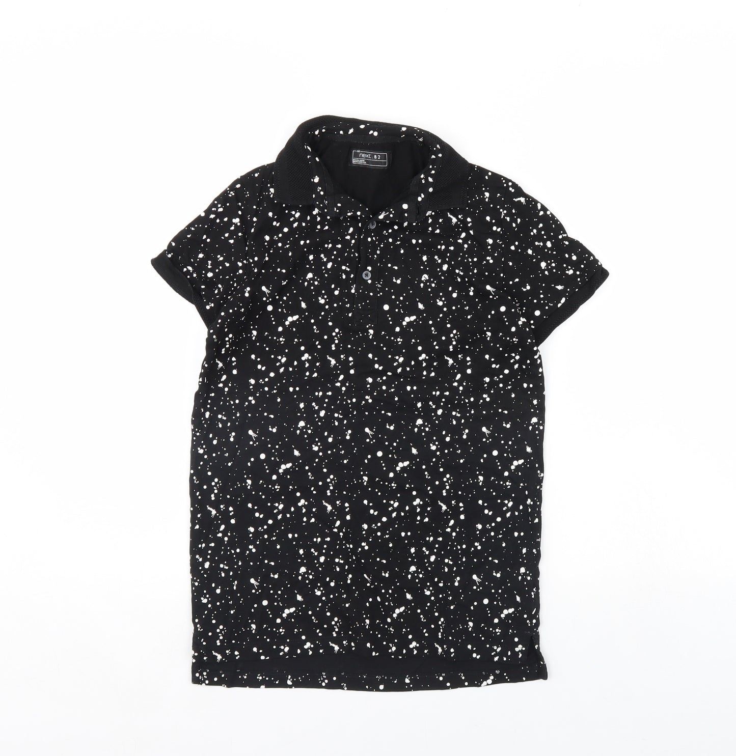 NEXT Boys Black Polka Dot  Basic Polo Size 11 Years