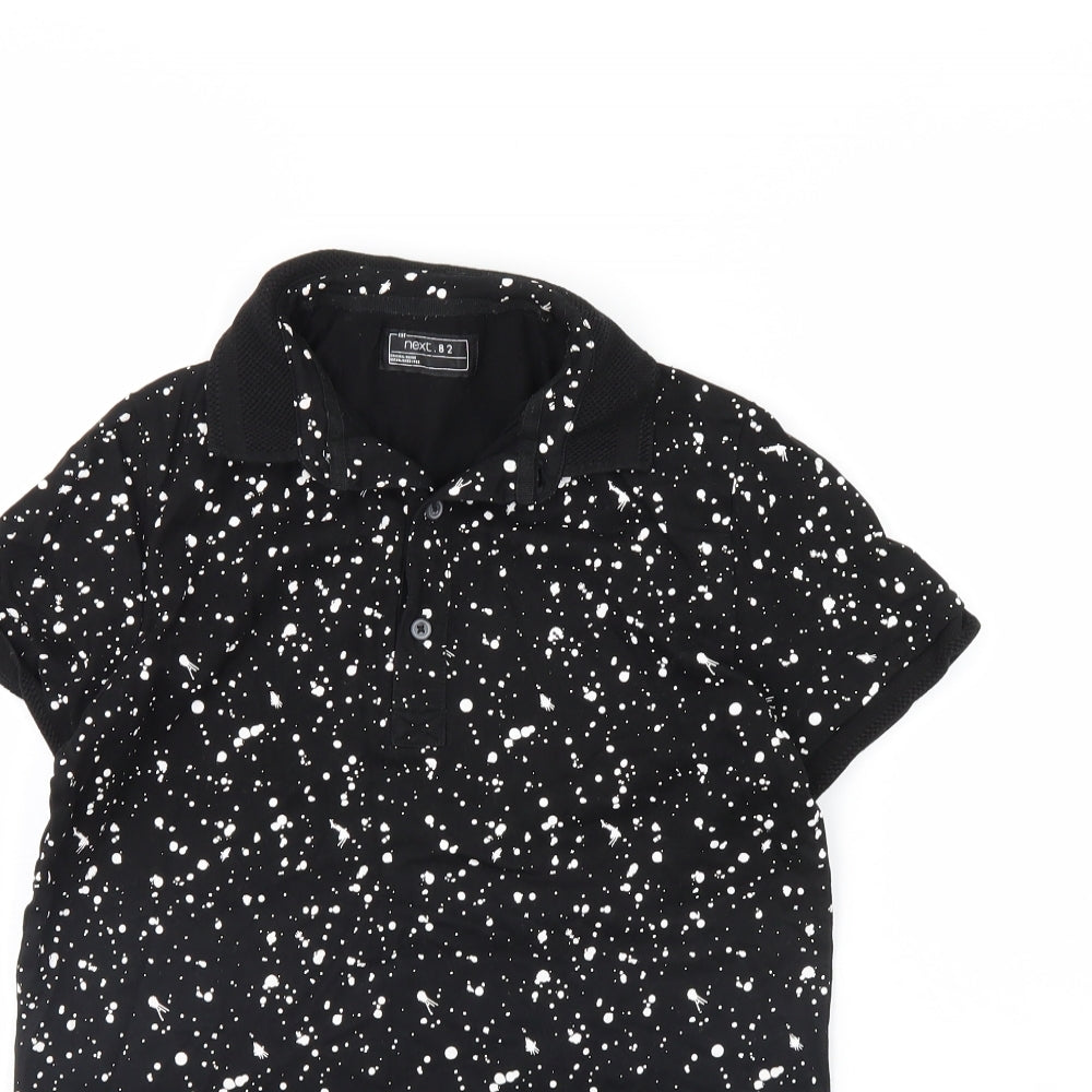 NEXT Boys Black Polka Dot  Basic Polo Size 11 Years