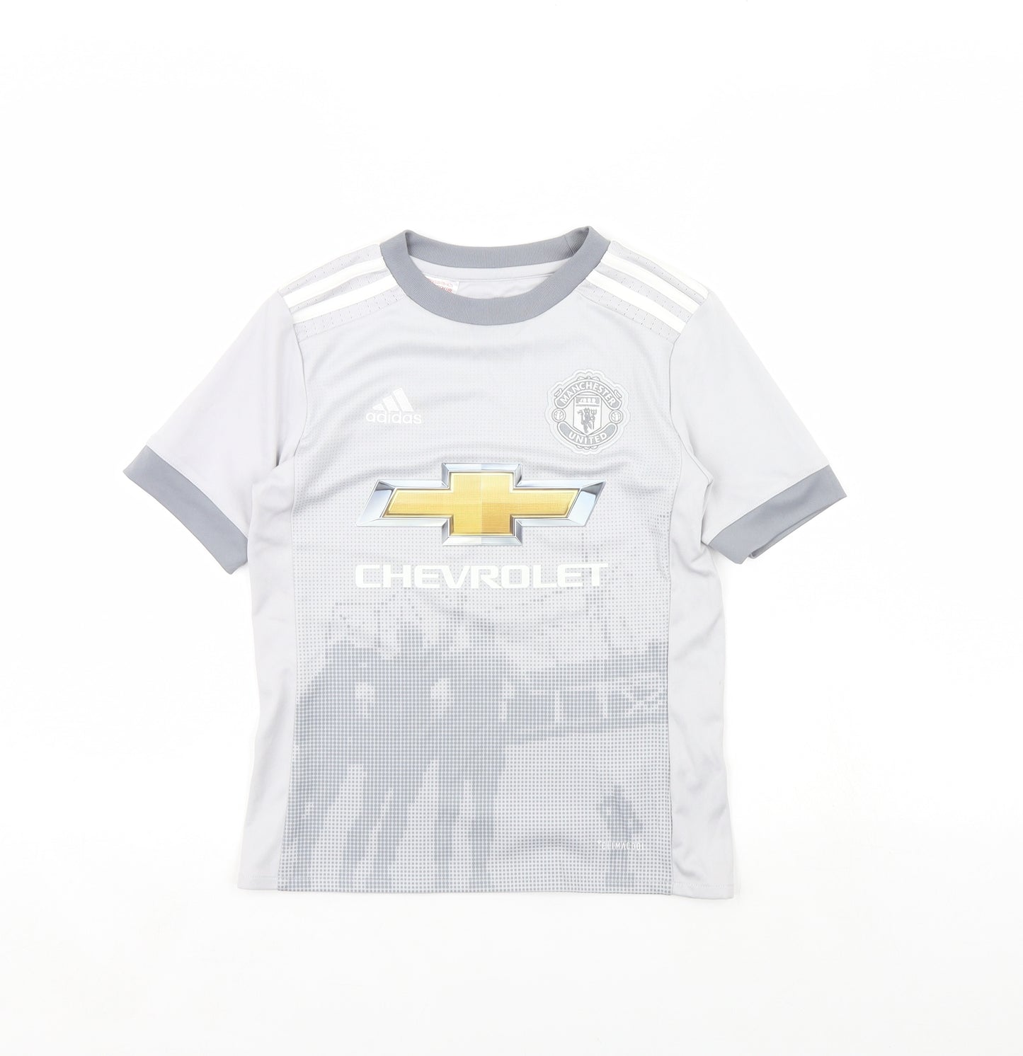 adidas Boys Grey   Basic T-Shirt Size 9 Years  - Manchester united Football Club