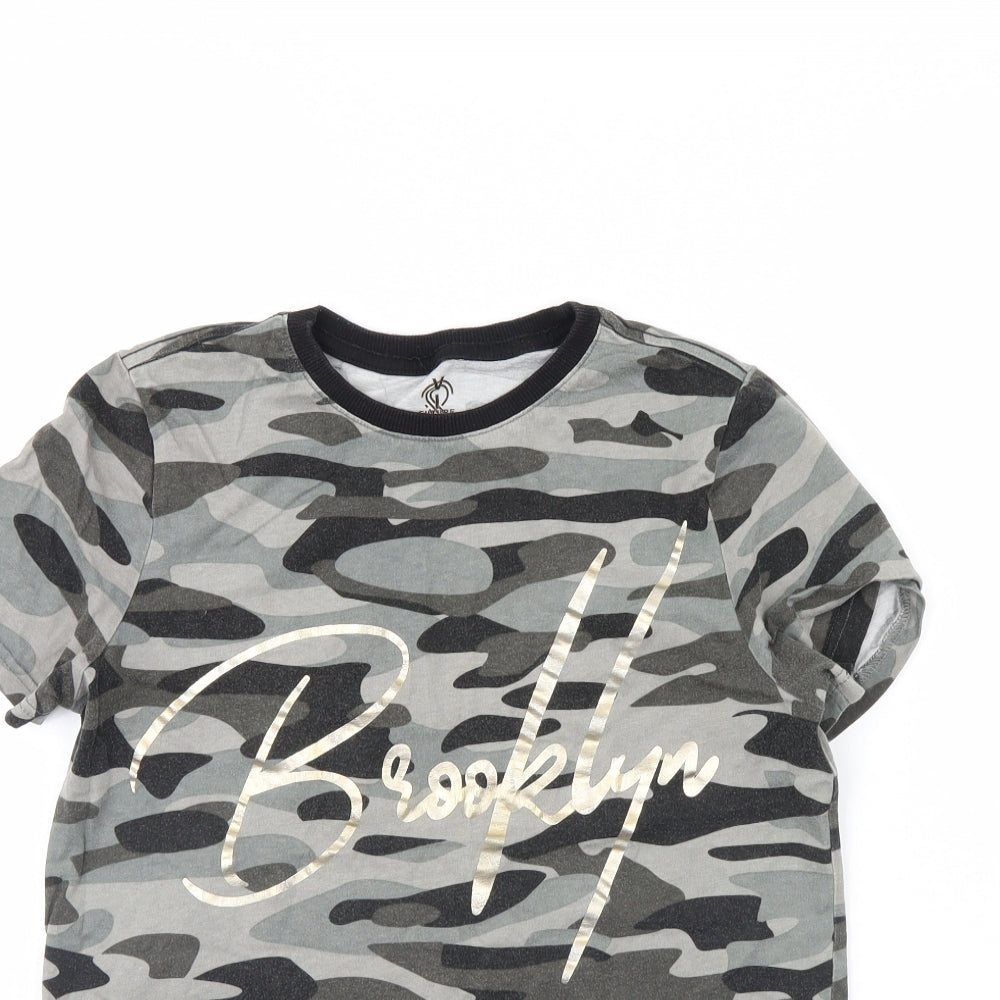 F&F Boys Grey Camouflage  Basic T-Shirt Size 11 Years  - Brooklyn