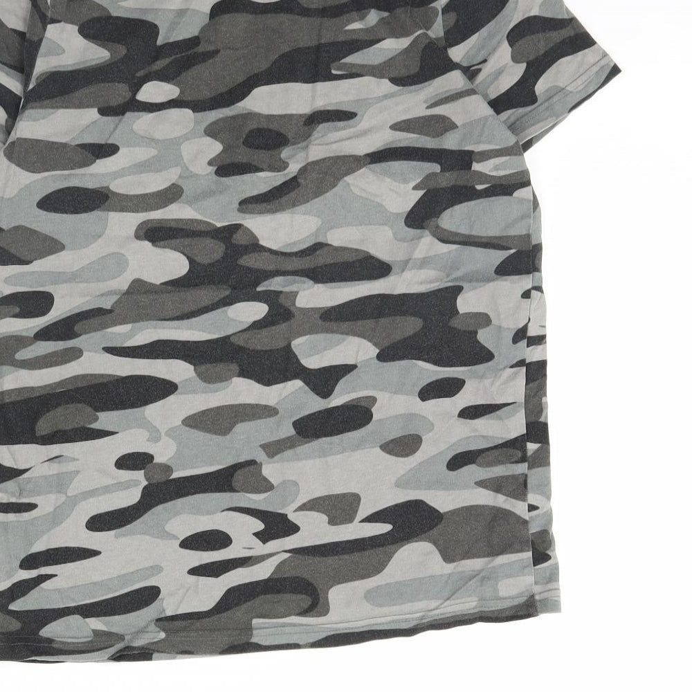 F&F Boys Grey Camouflage  Basic T-Shirt Size 11 Years  - Brooklyn
