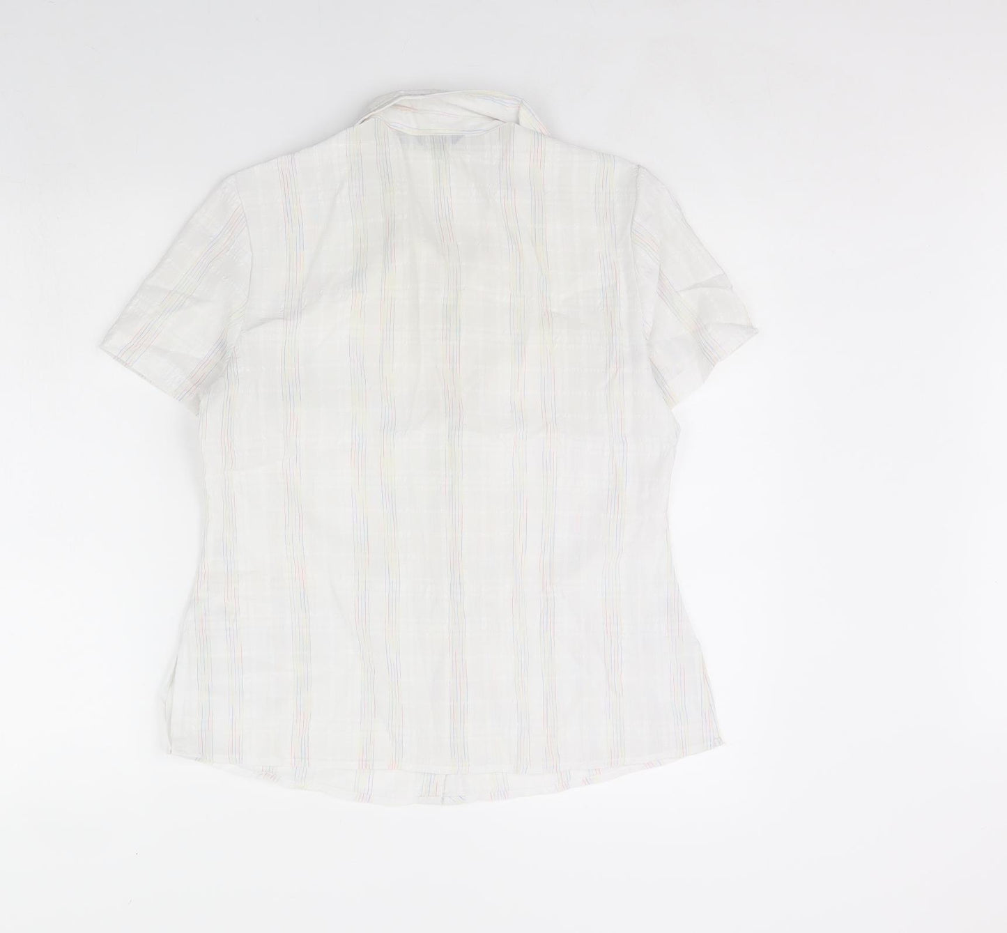 BM Womens White Striped  Basic Button-Up Size 12