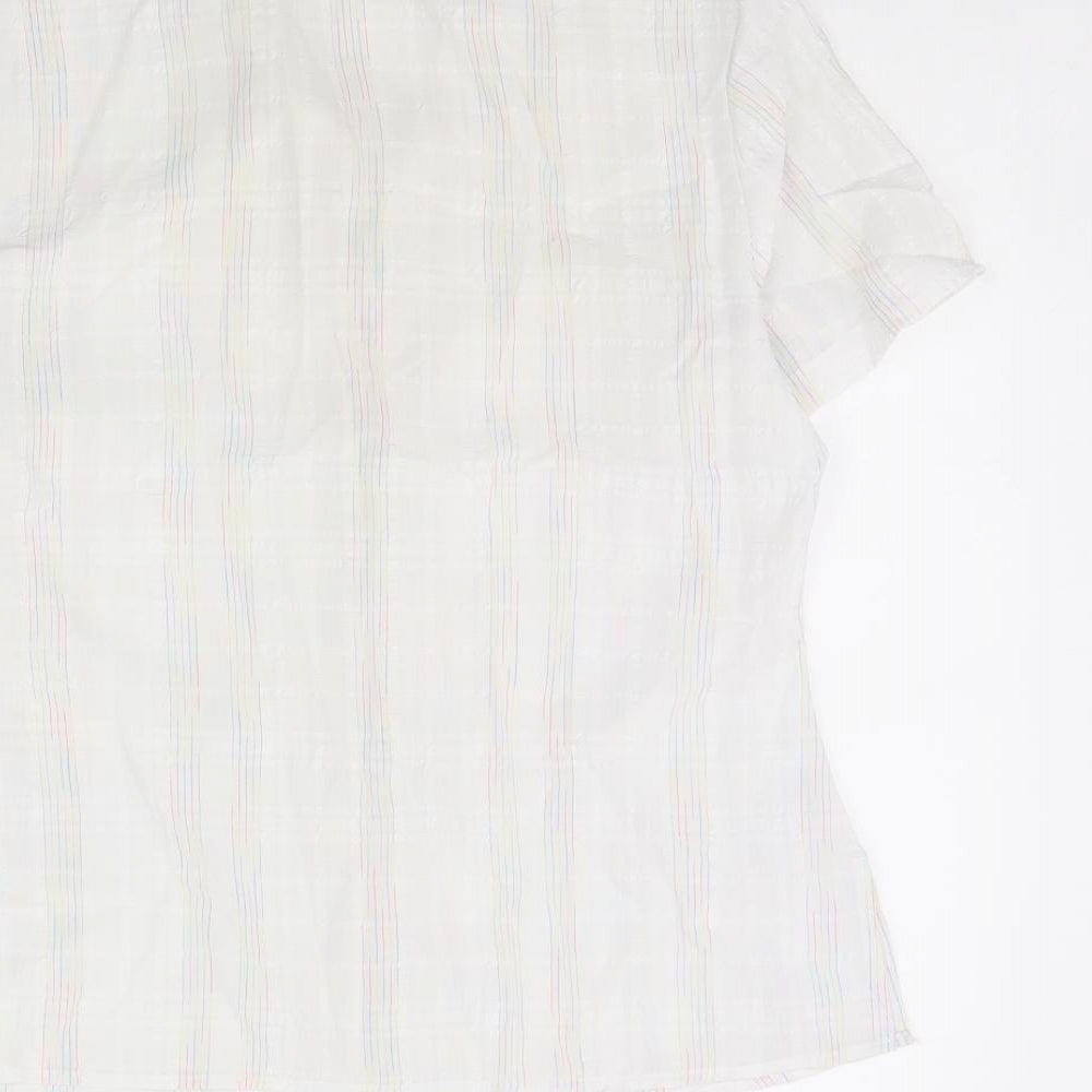 BM Womens White Striped  Basic Button-Up Size 12
