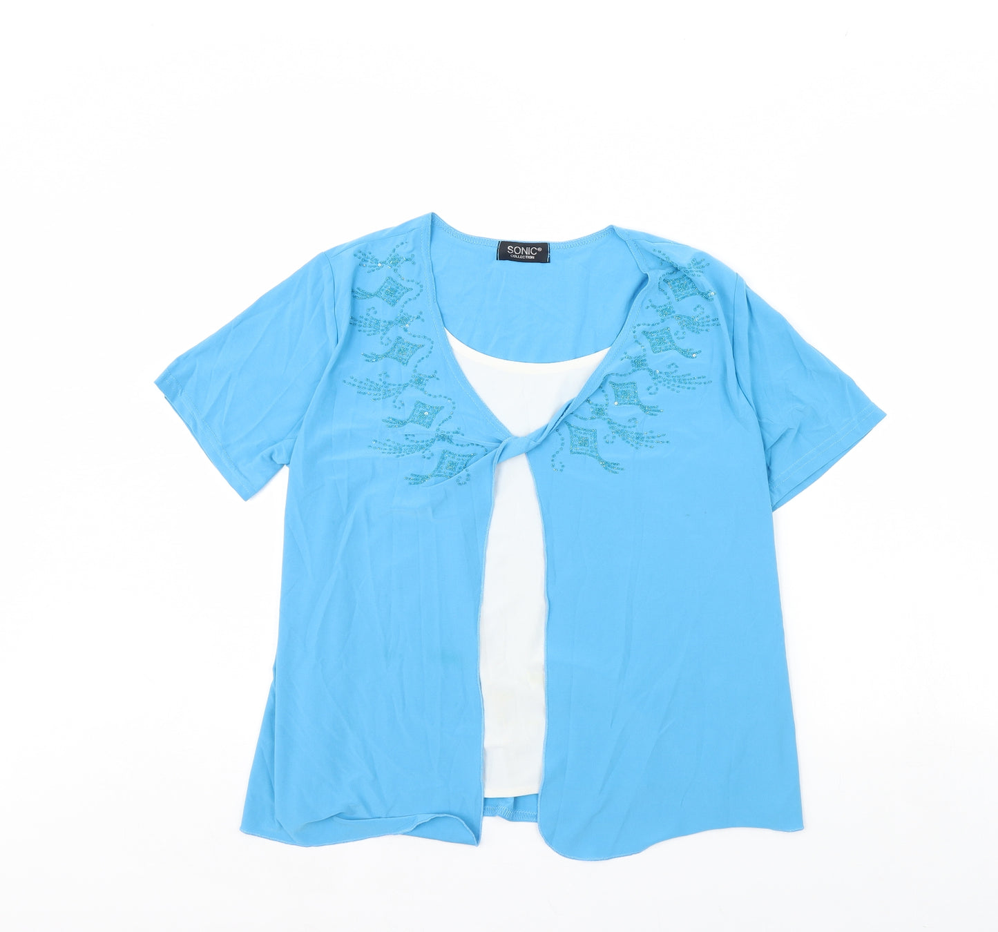Sonic Collection Womens Blue   Basic Blouse Size 10