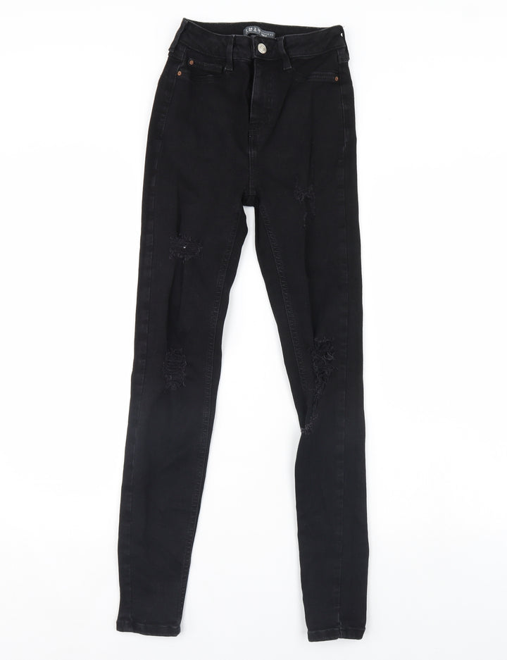 Denim & Co. Womens Black Denim Skinny Jeans Size 6 L28 in