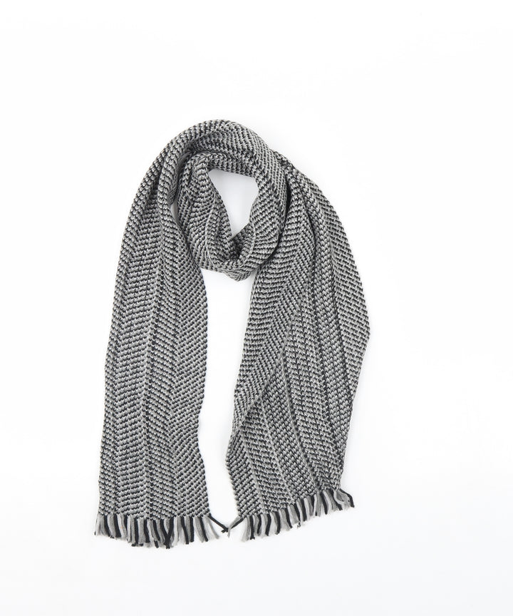 Preworn Womens Black Herringbone   Scarf