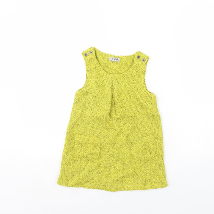 NEXT Girls Yellow   Pinafore/Dungaree Dress  Size 3 Years