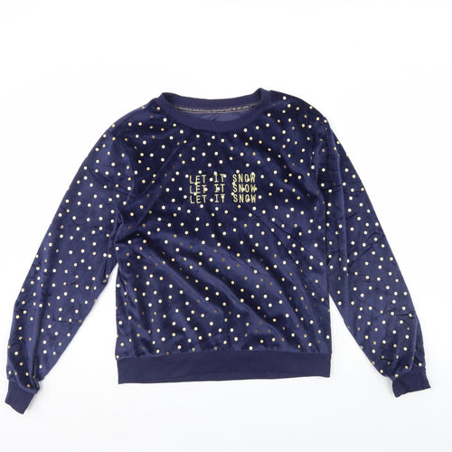 George Womens Blue Polka Dot  Cami Pyjama Top Size 8  - Let it snow