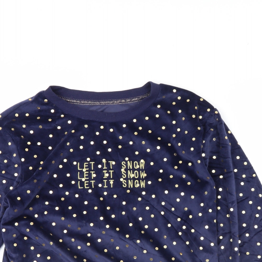 George Womens Blue Polka Dot  Cami Pyjama Top Size 8  - Let it snow