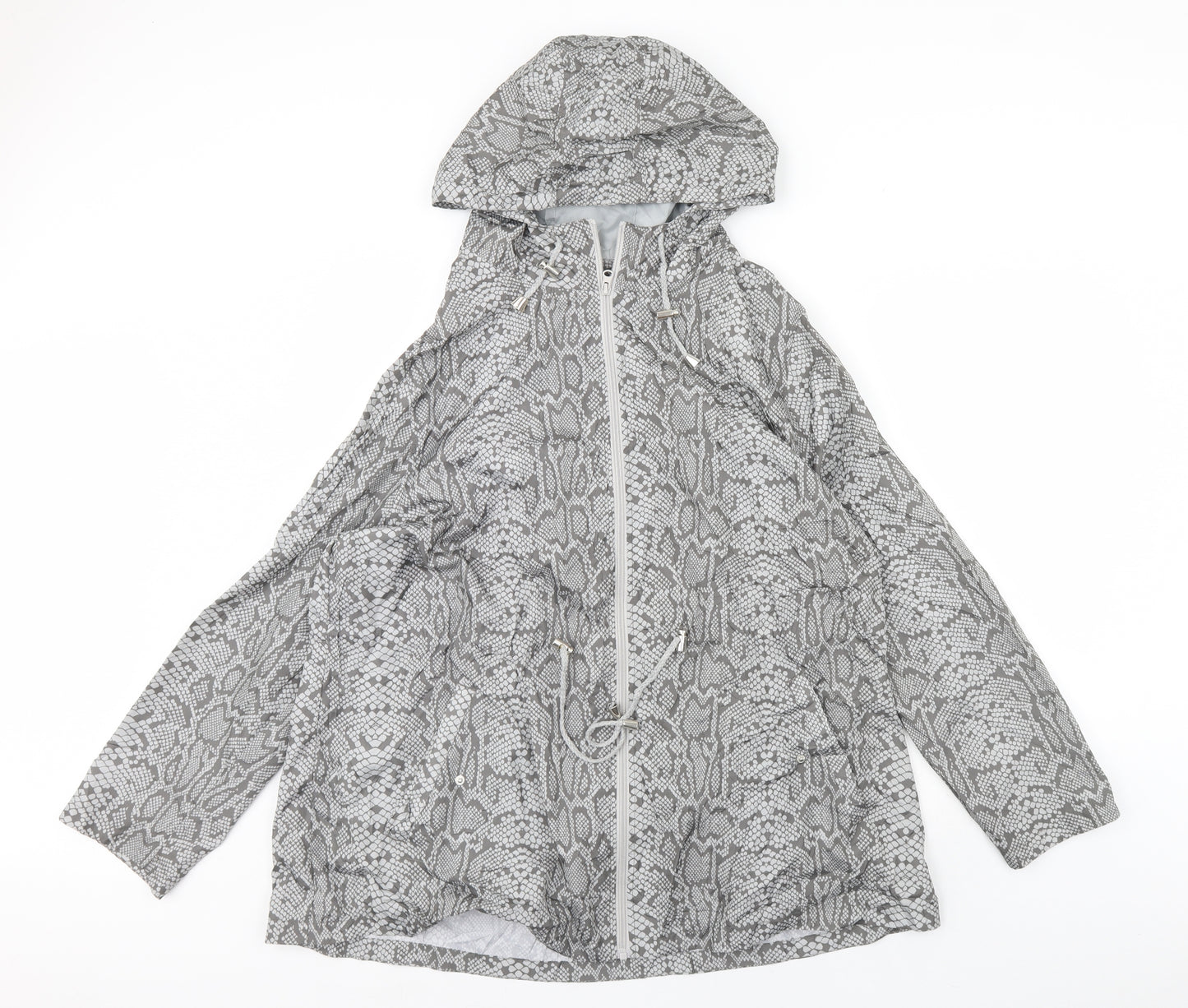 Love Coats Womens Grey Animal Print  Rain Coat Coat Size 24
