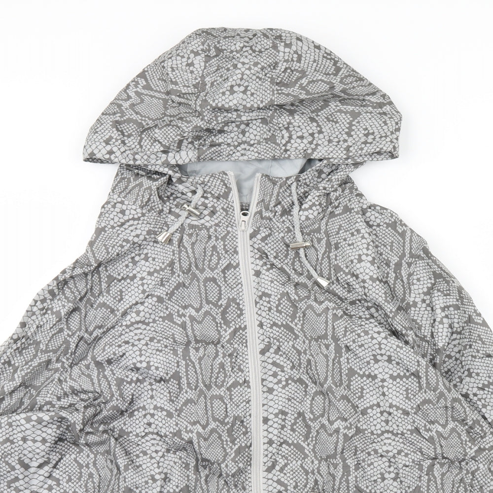 Love Coats Womens Grey Animal Print  Rain Coat Coat Size 24
