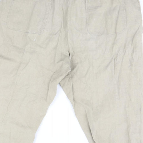 B natural  Womens Beige   Cargo Trousers Size XL L20 in