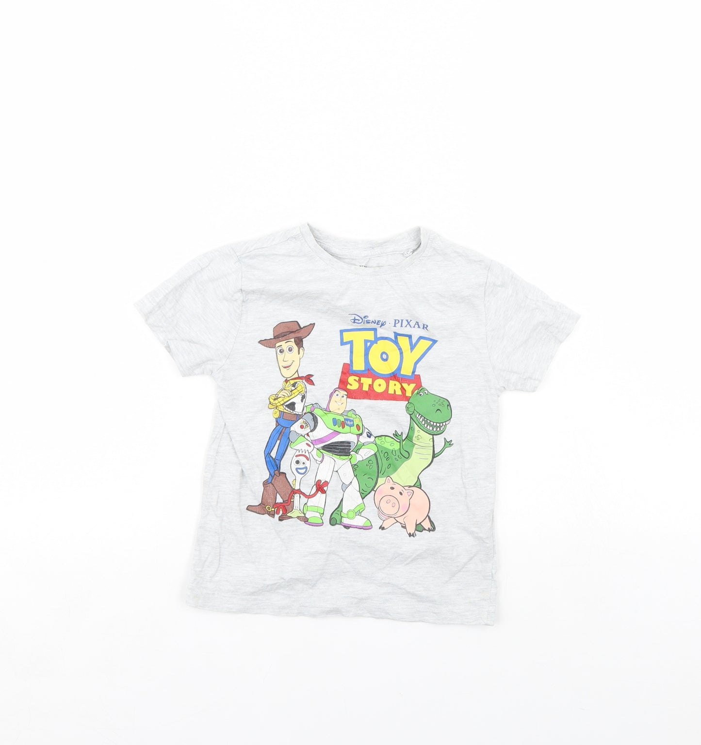 Disney Girls Grey   Basic T-Shirt Size 4 Years  - Toy Story