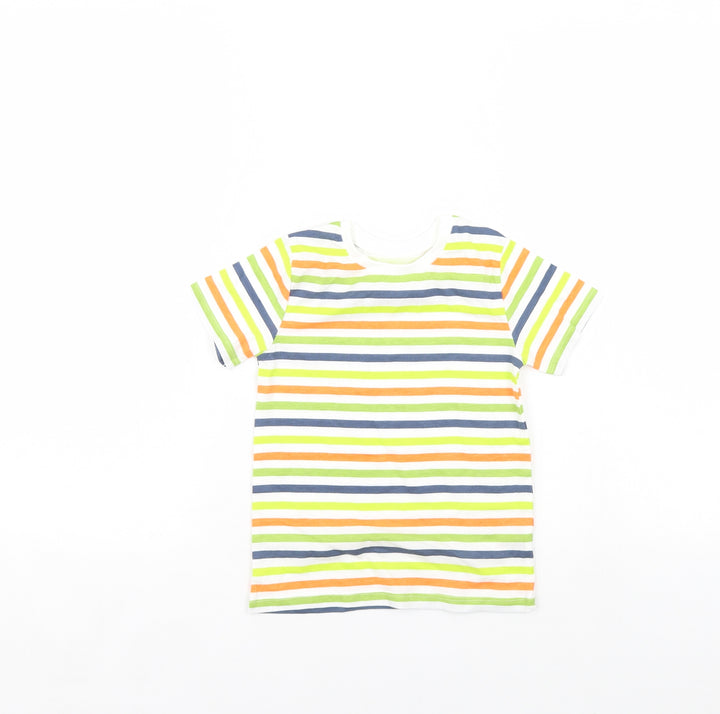 Dunnes Stores Boys Green Striped  Basic T-Shirt Size 3 Years