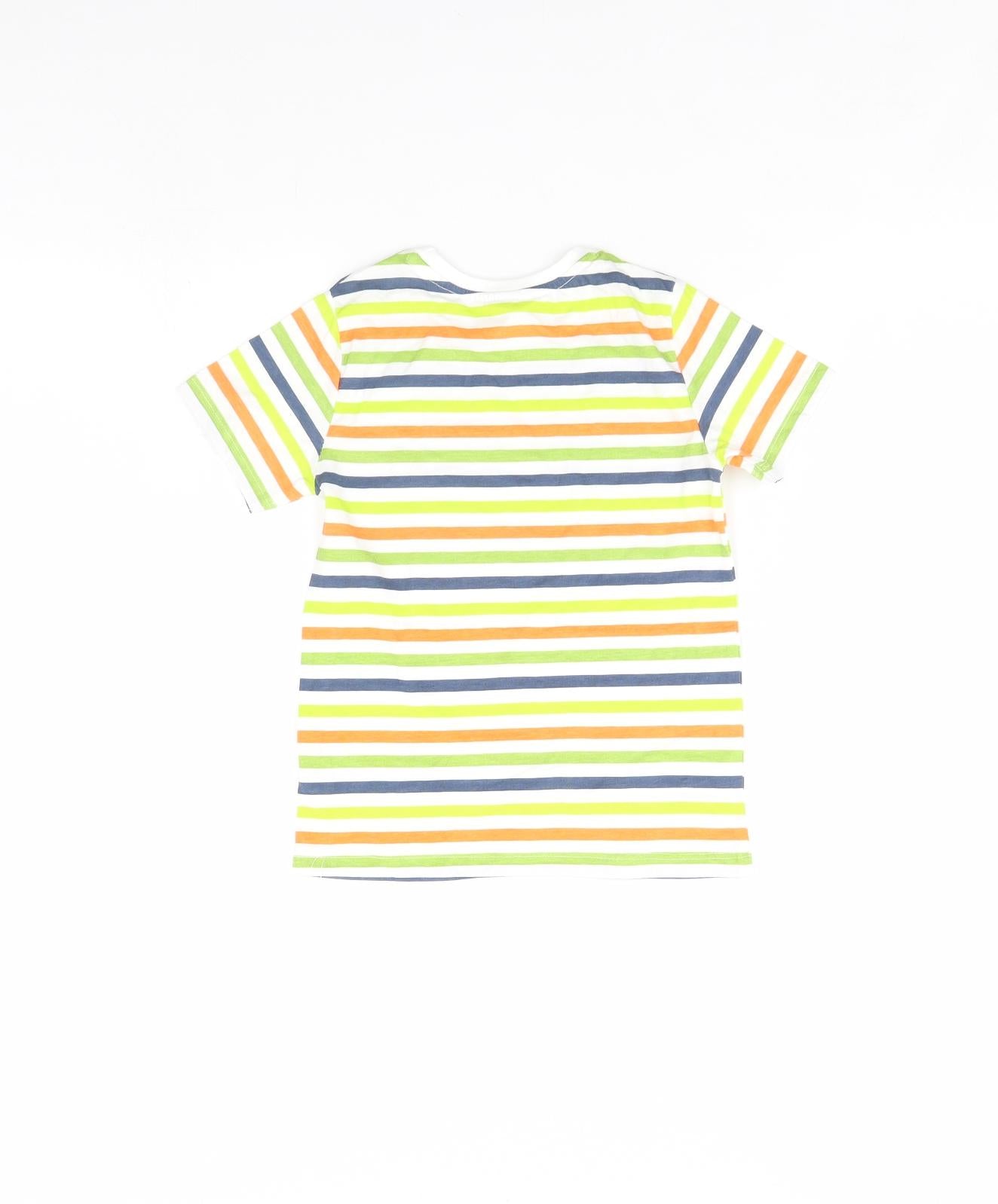 Dunnes Stores Boys Green Striped  Basic T-Shirt Size 3 Years