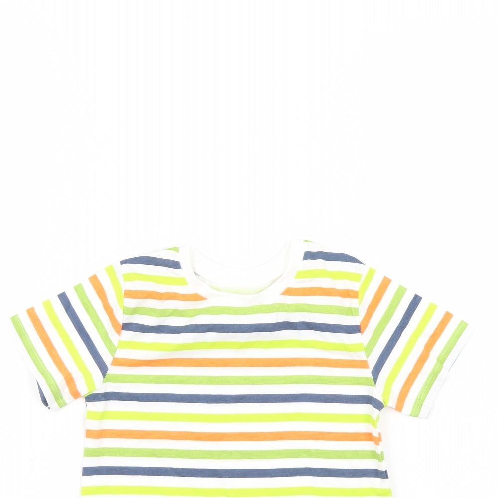 Dunnes Stores Boys Green Striped  Basic T-Shirt Size 3 Years