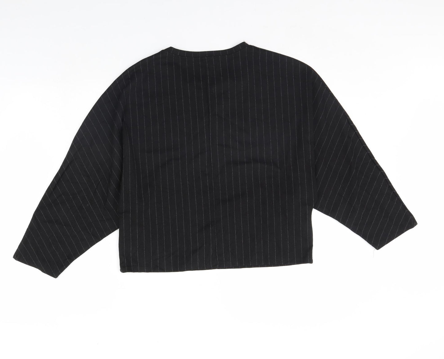 Zara Womens Black Striped  Cropped Blouse Size L