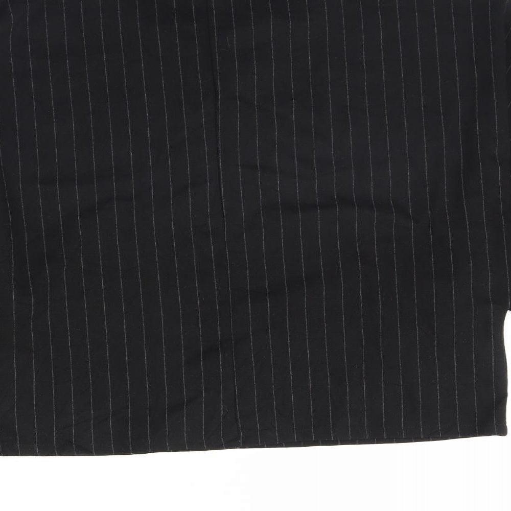 Zara Womens Black Striped  Cropped Blouse Size L