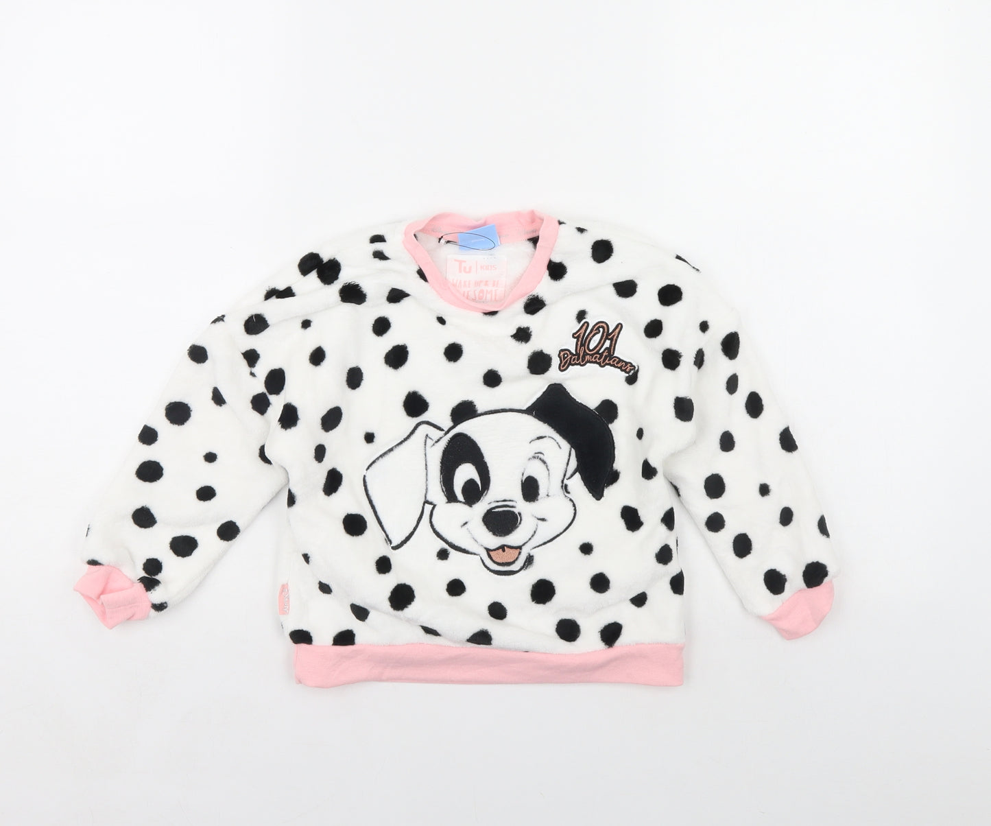 TU Girls White Polka Dot  Cami Pyjama Top Size 5 Years  - 101 Dalmations