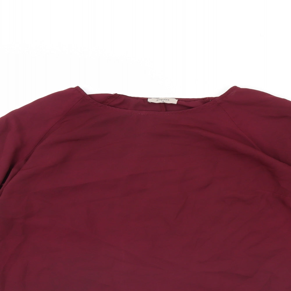 Papaya Womens Red   Basic Blouse Size 18