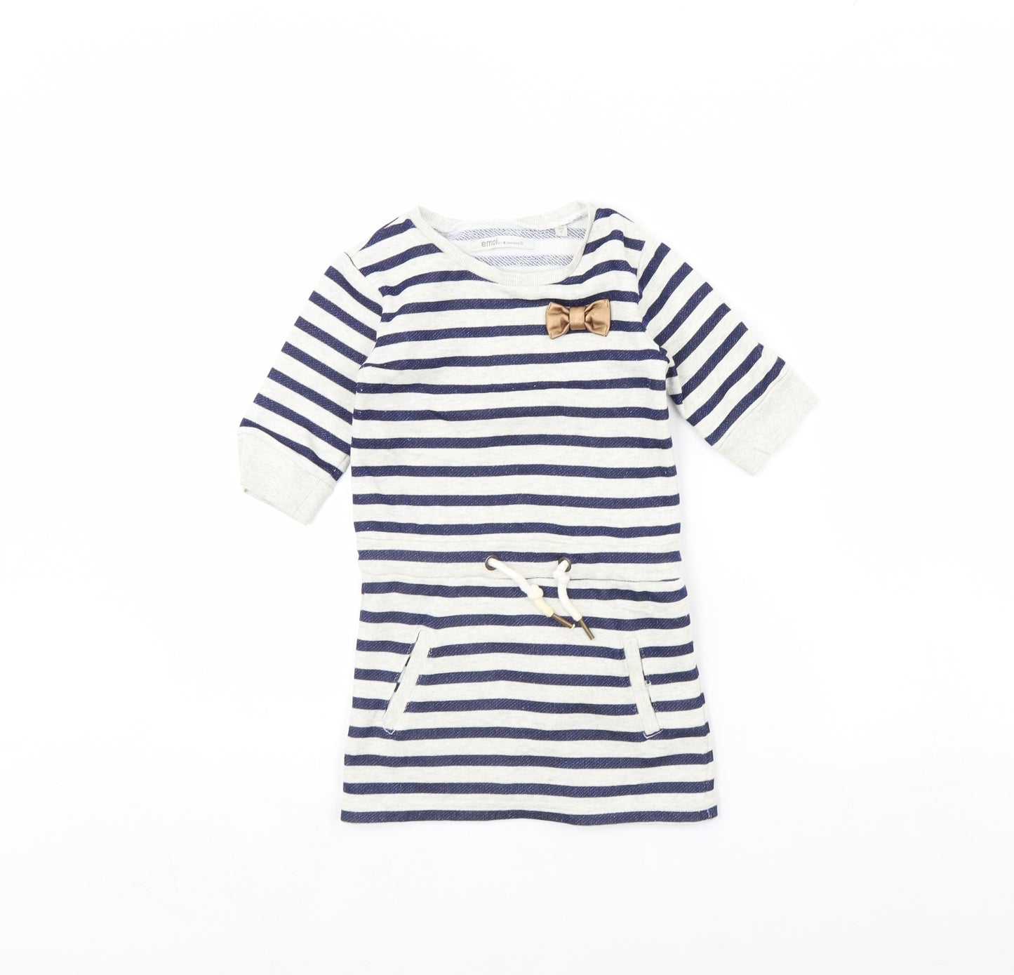 Emoi Girls Blue Striped  Jumper Dress  Size 4 Years