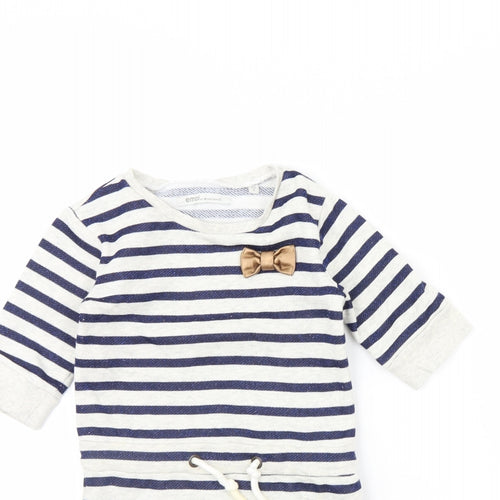 Emoi Girls Blue Striped  Jumper Dress  Size 4 Years