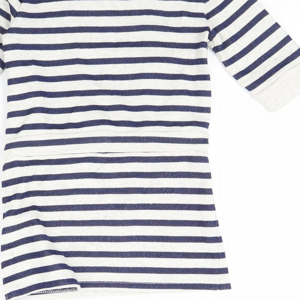 Emoi Girls Blue Striped  Jumper Dress  Size 4 Years