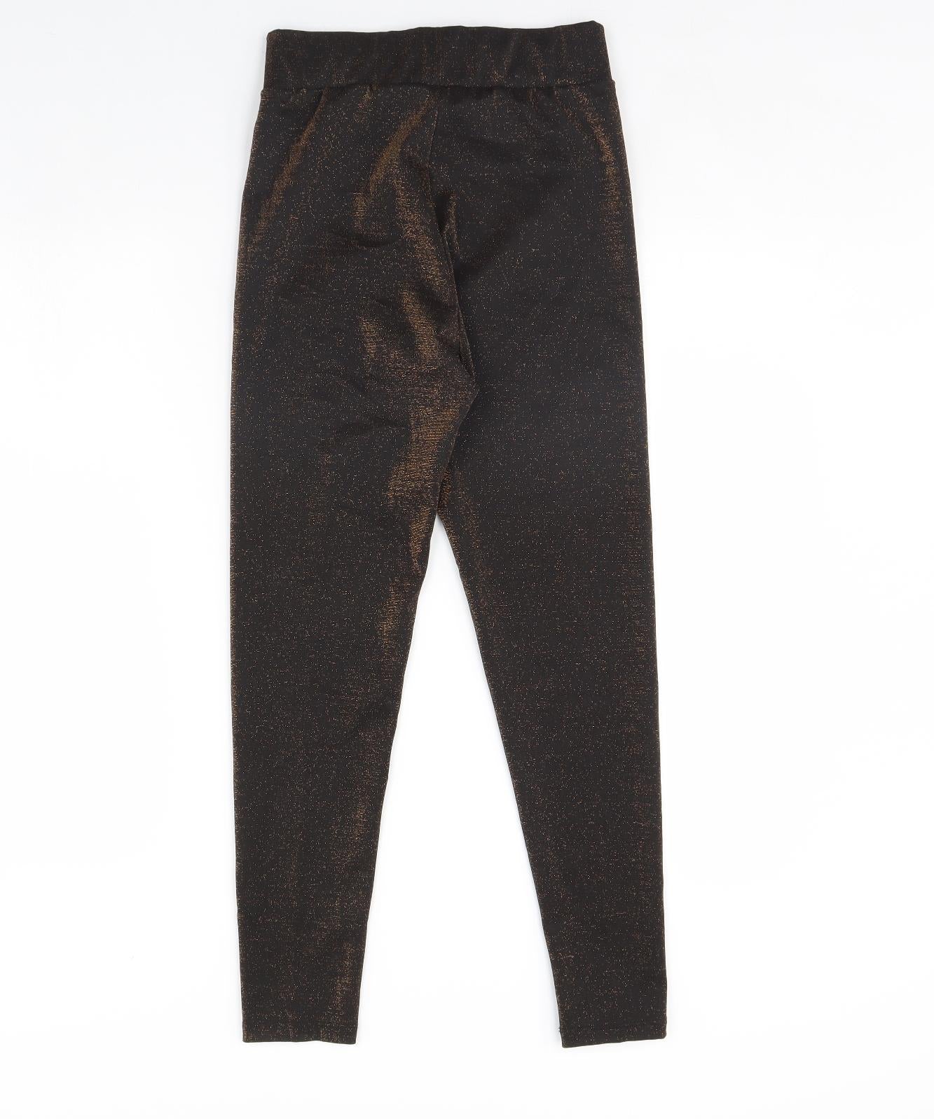 m&s Womens Gold   Capri Leggings Size 8 L27 in
