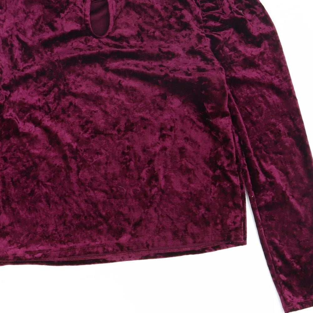 Primark Womens Purple  Velour Basic Blouse Size 10