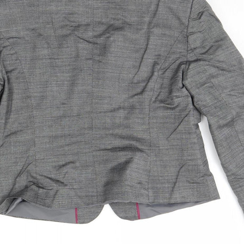 m&s Womens Grey   Jacket Blazer Size 14  - Shoulder Pads