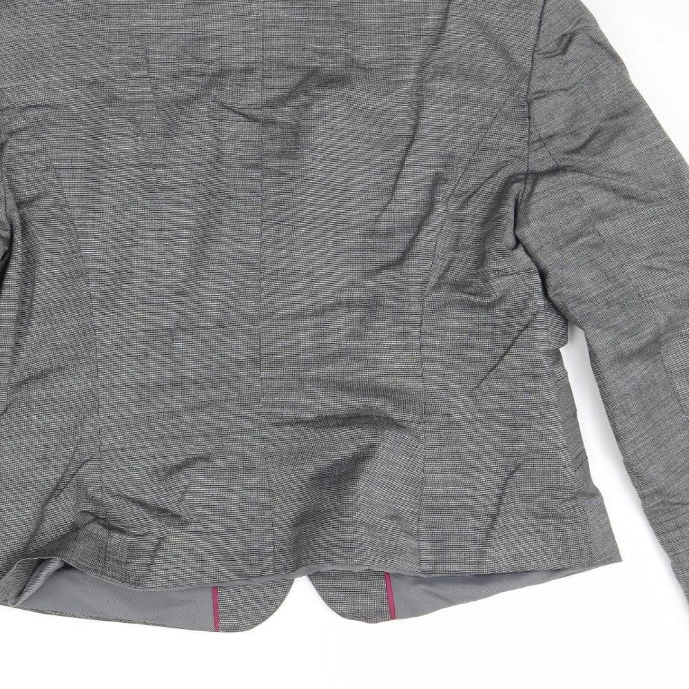 m&s Womens Grey   Jacket Blazer Size 14  - Shoulder Pads