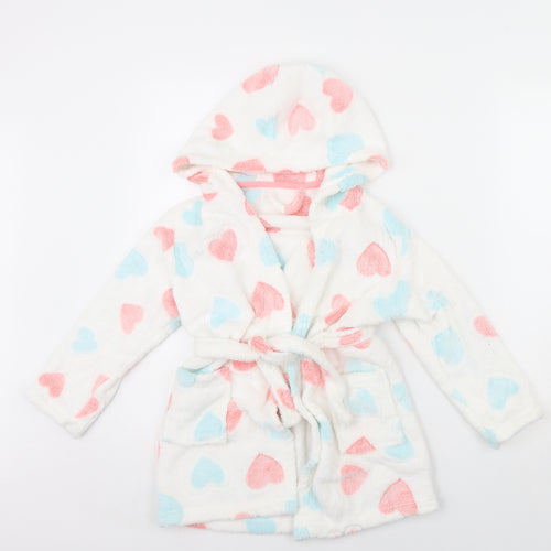 Preworn Girls White Polka Dot  Cami Gown Size 6 Years