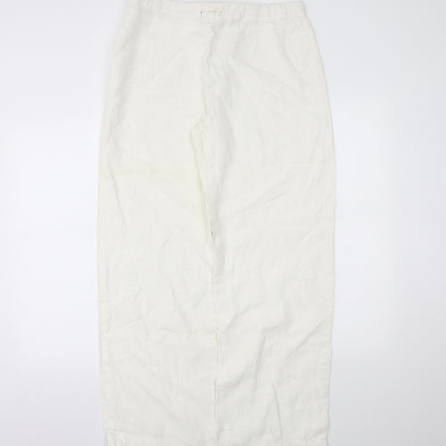 Molton Womens White   Trousers  Size 14 L28 in