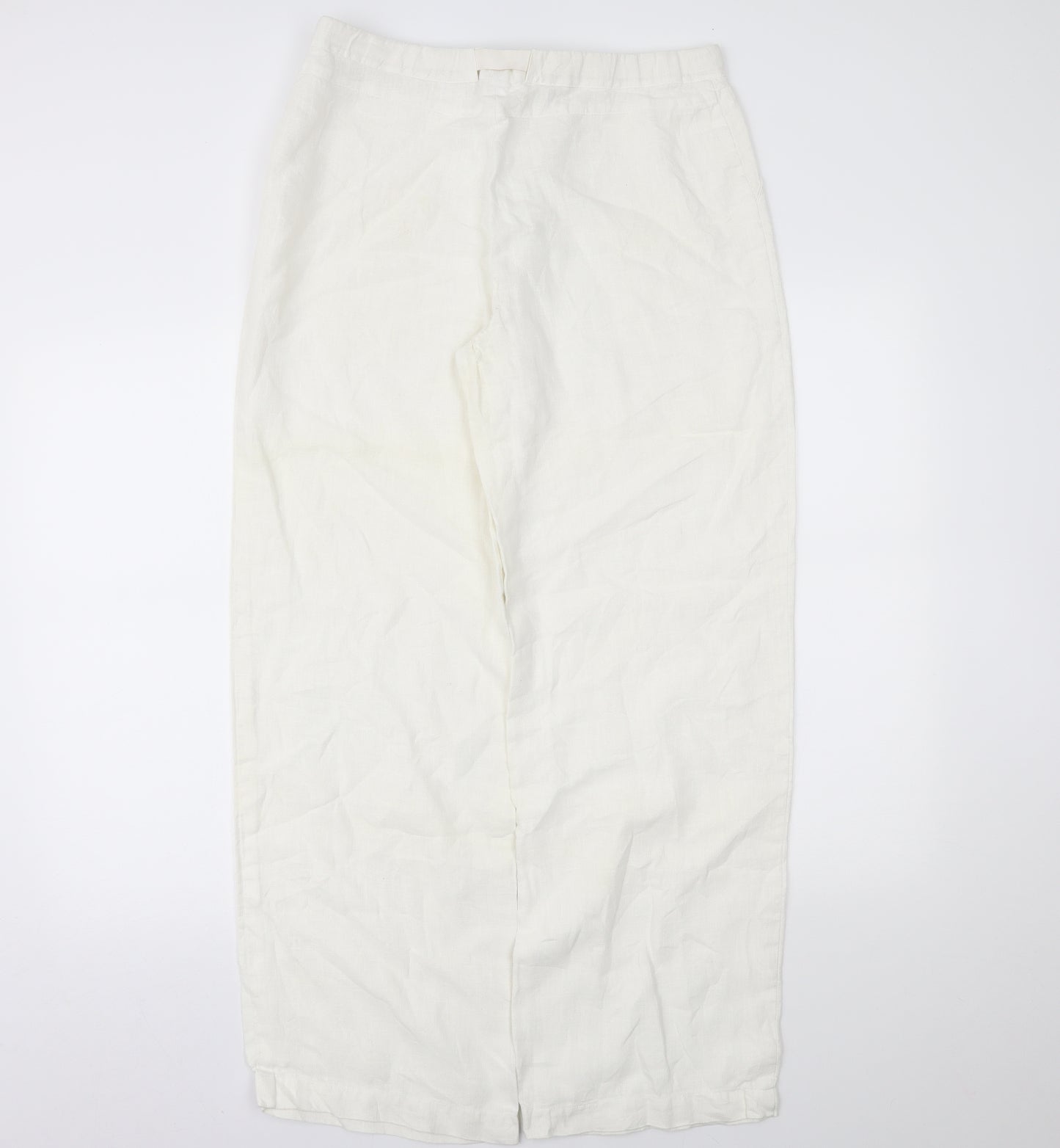 Molton Womens White   Trousers  Size 14 L28 in