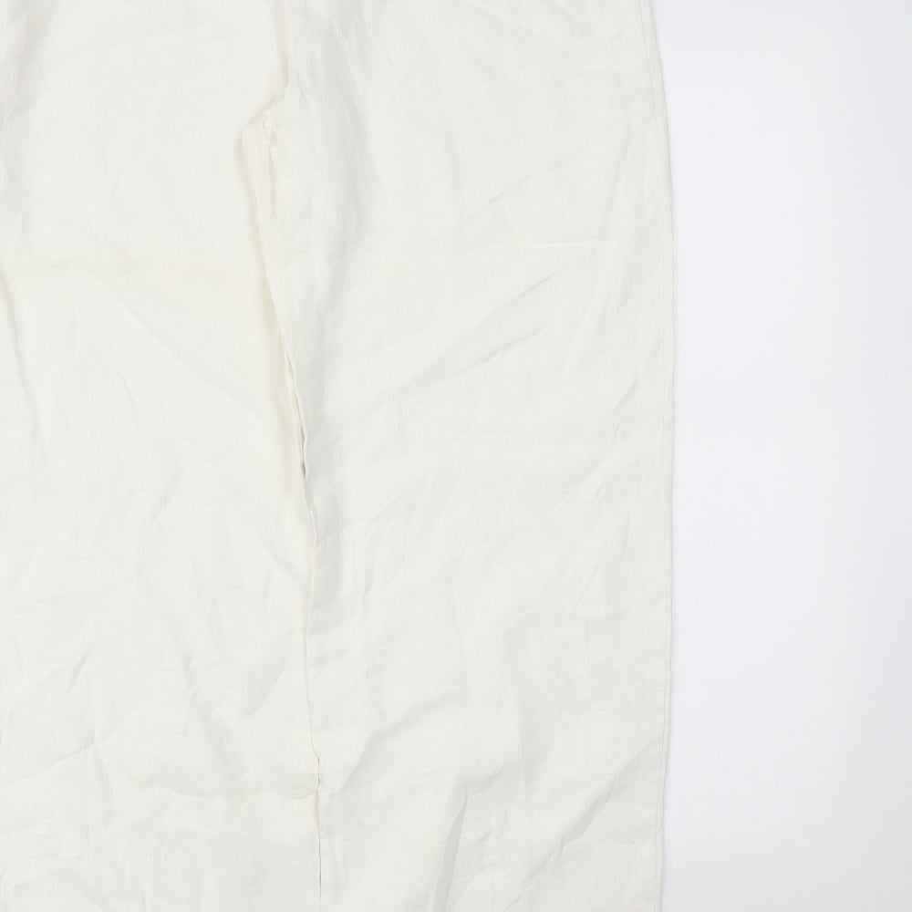 Molton Womens White   Trousers  Size 14 L28 in