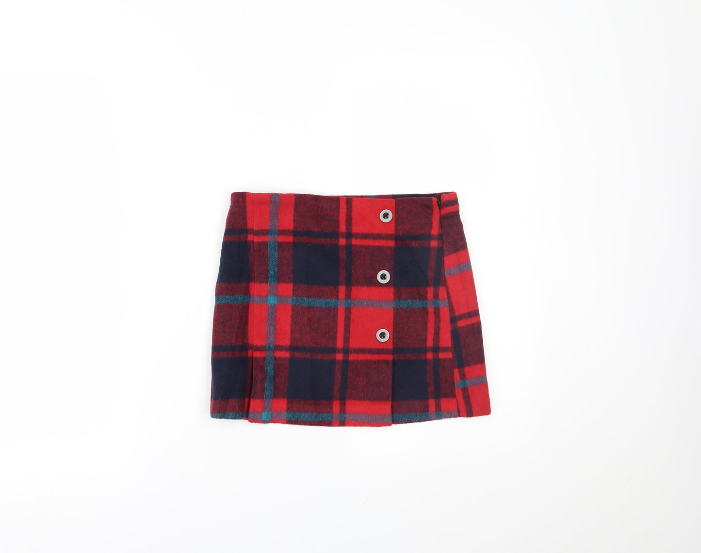 NEXT Girls Red Plaid  Mini Skirt Size 9 Years