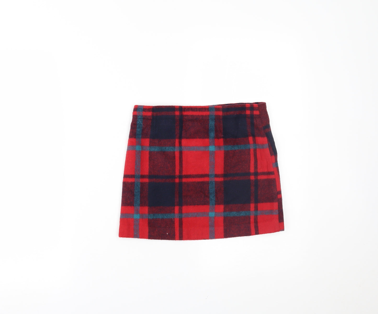 NEXT Girls Red Plaid  Mini Skirt Size 9 Years
