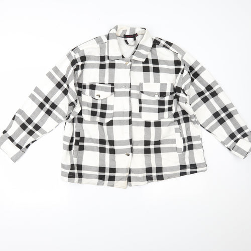 crazy girls Womens White Plaid  Jacket  Size S