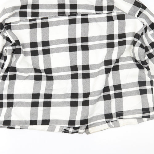 crazy girls Womens White Plaid  Jacket  Size S