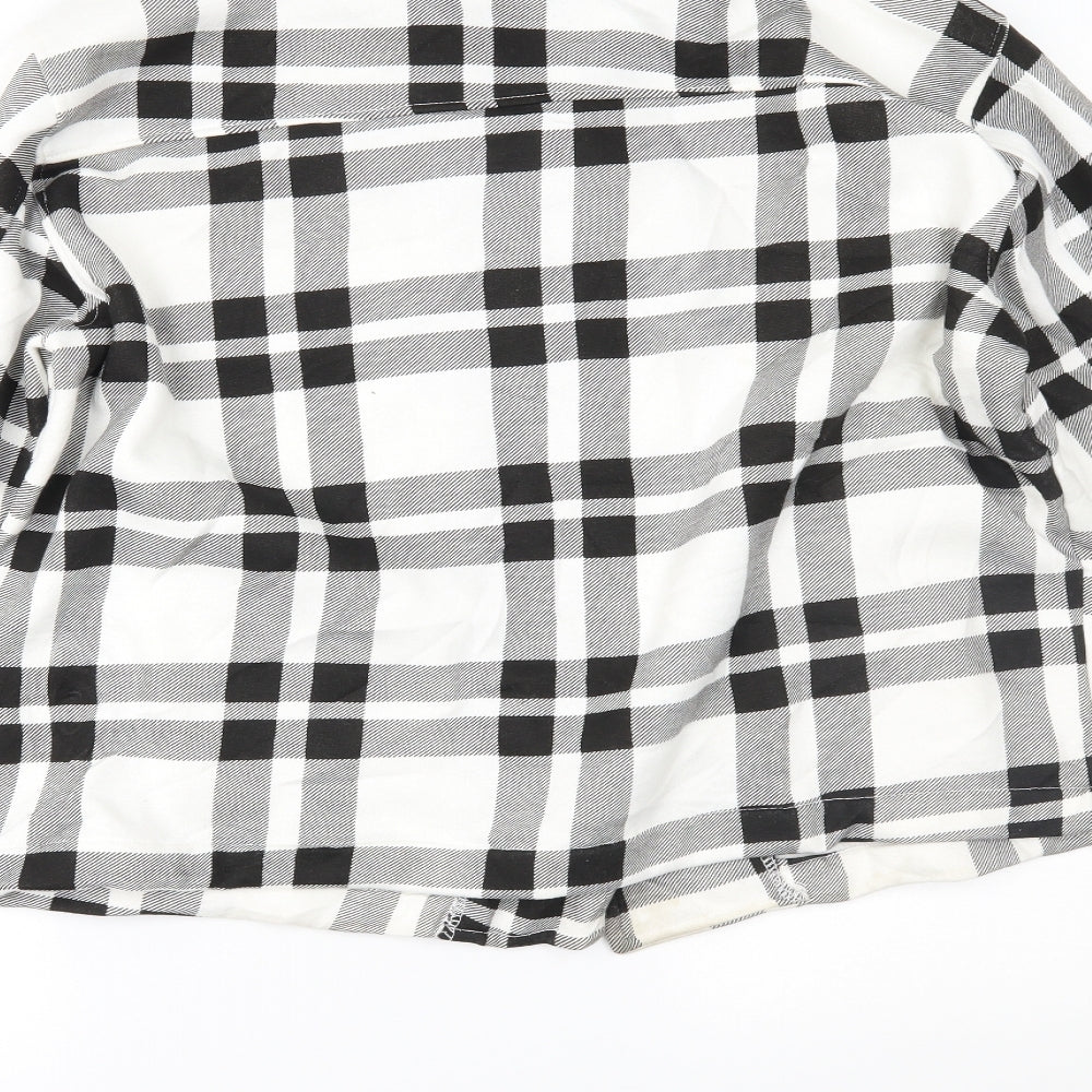 crazy girls Womens White Plaid  Jacket  Size S