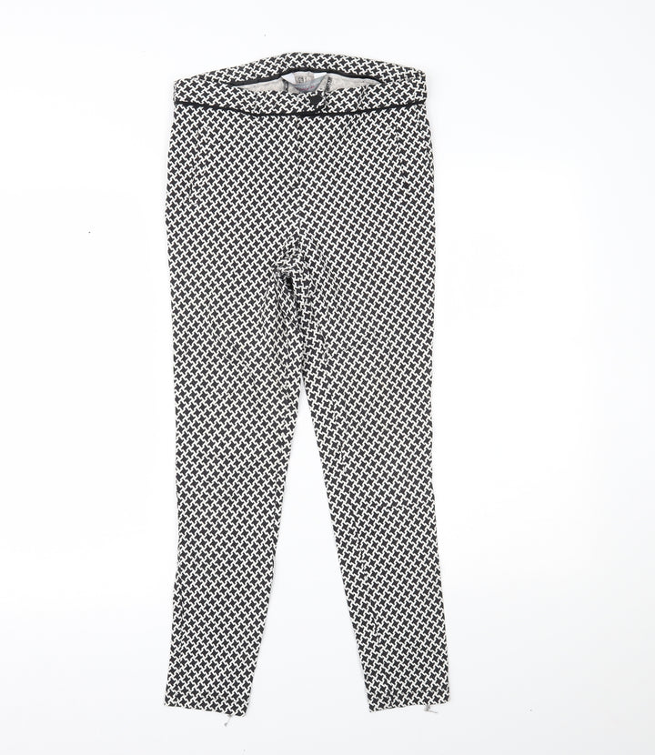 Dorothy Perkins Womens Black Houndstooth  Sweatpants Trousers Size 8 L23 in