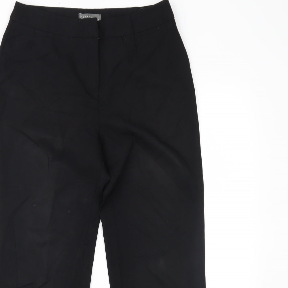 Papaya Womens Black   Trousers  Size 8 L24 in