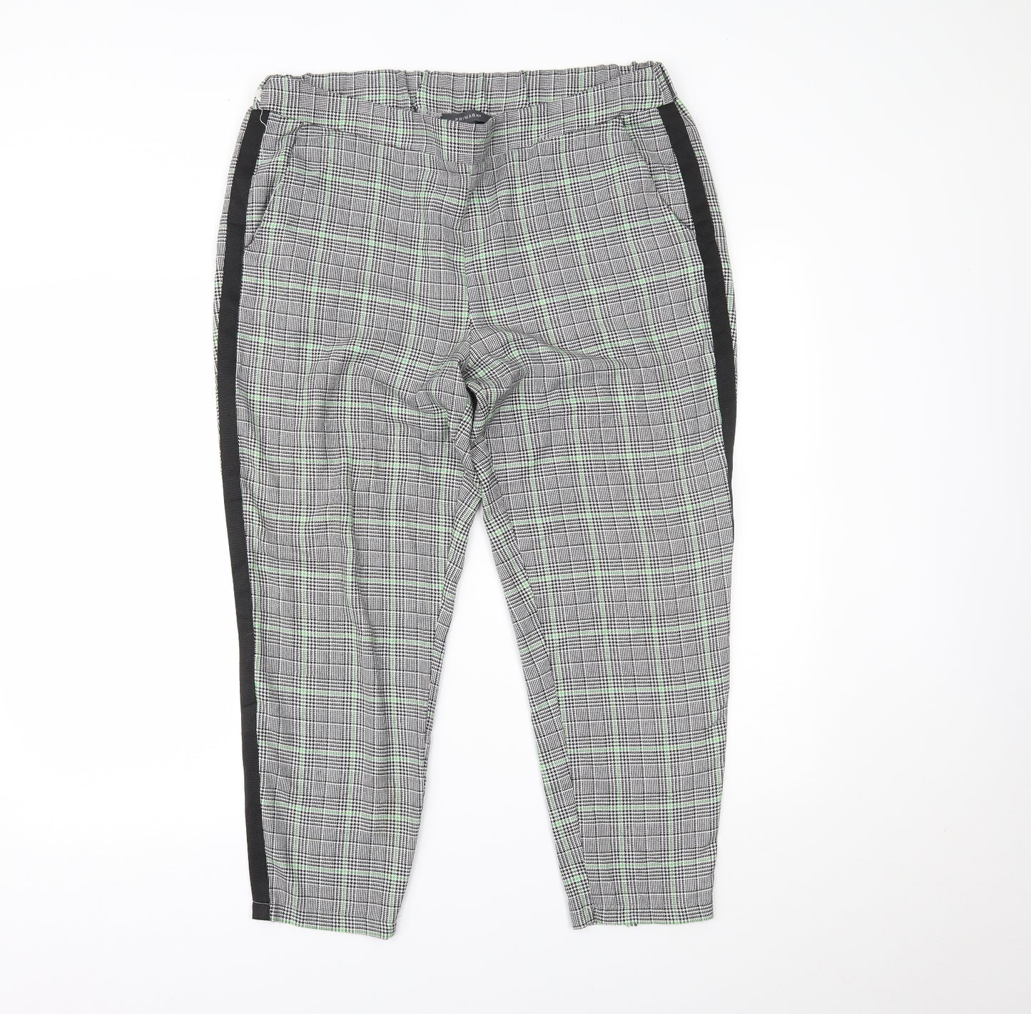 Primark Womens Grey Houndstooth  Trousers  Size 16 L21 in